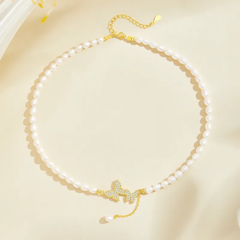 Lao Feng Xiang Pearl Necklaces Women's-3