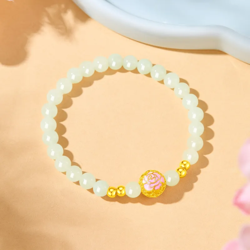 Lao Feng Xiang Bracelets Pale Greenish White Jade Women's-3