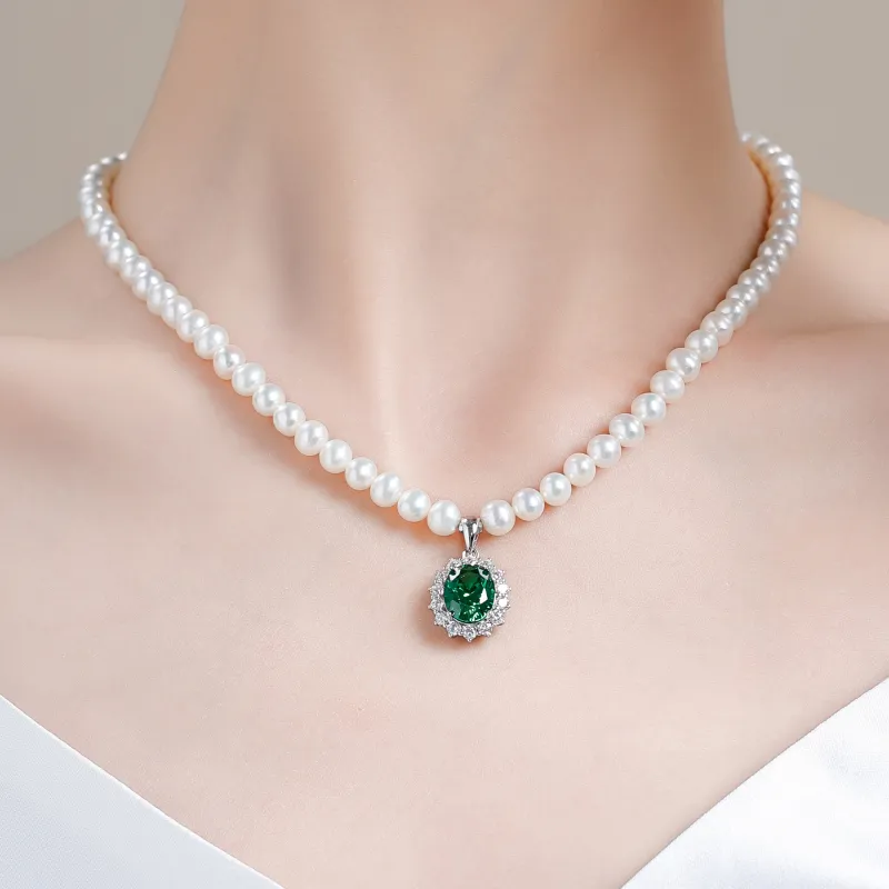 Lao Feng Xiang S925 Silver, Freshwater Pearl Necklaces Women's-10