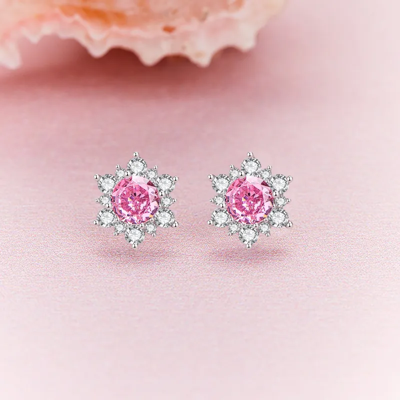 Lao Feng Xiang 925 Sterling Silver Stud Earrings Women's-2