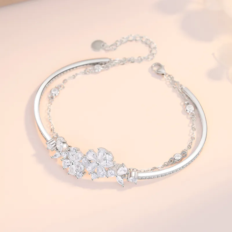 Lao Feng Xiang S925 Silver Bangles Women's-1