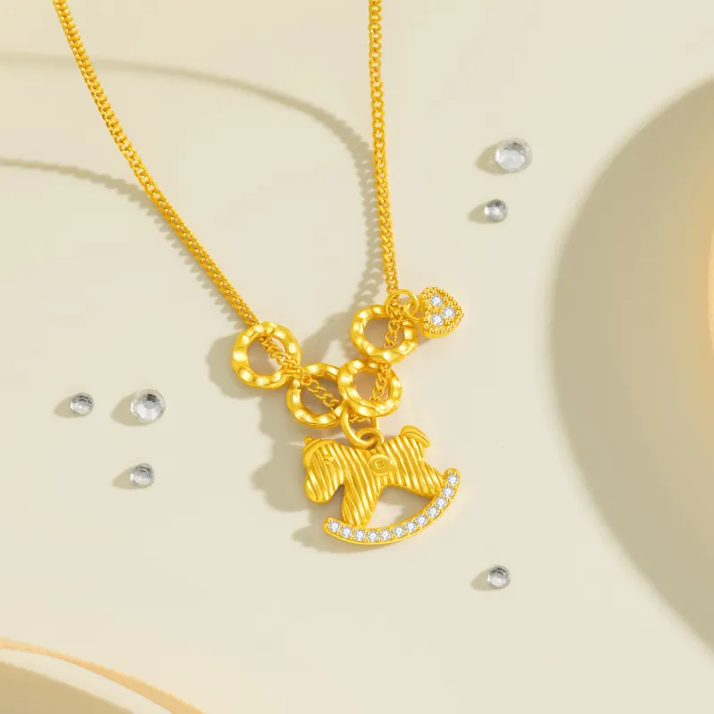 Lao Feng Xiang S925 Silver Necklaces Women's-5