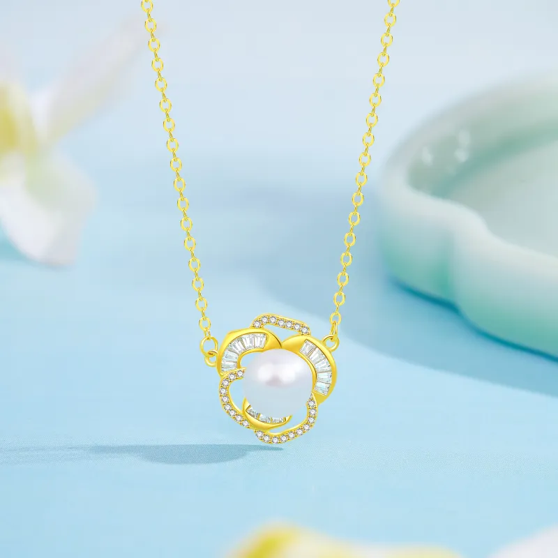 Lao Feng Xiang S925 Silver Necklaces Women's-3