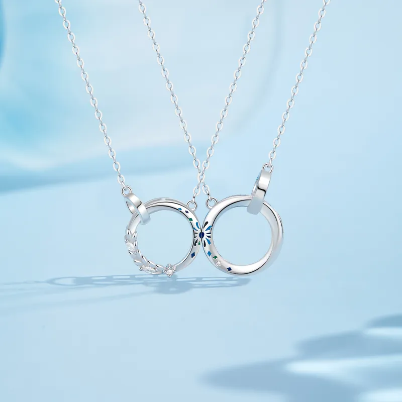 Lao Feng Xiang S925 Silver Necklace Pair Unisex-11
