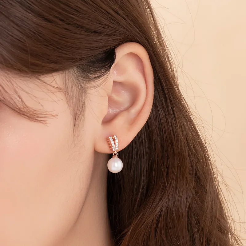 Lao Feng Xiang Pearl Earrings Women's-2