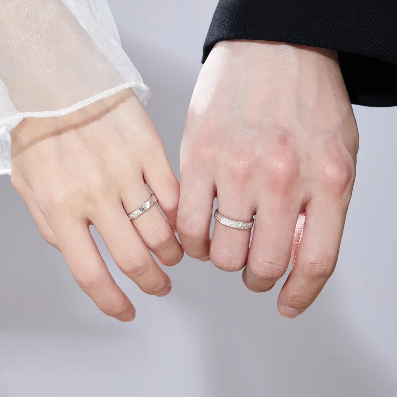 Lao Feng Xiang S999 Fine Silver Ring Pair Unisex-4