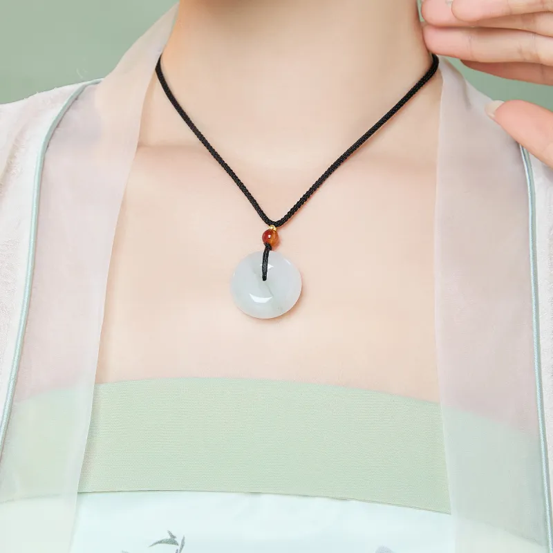 Lao Feng Xiang Natural Tianshan Jade Necklaces Unisex-2
