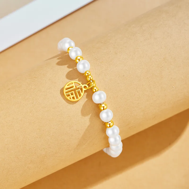 Lao Feng Xiang Pearl Bracelets Women's-3