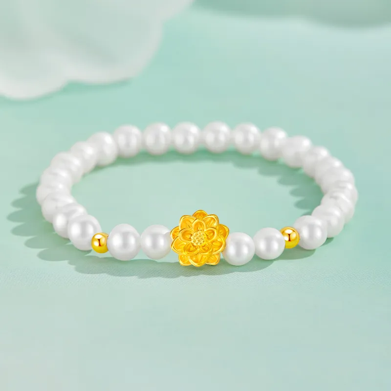 Lao Feng Xiang Pearl Bracelets Women's-5