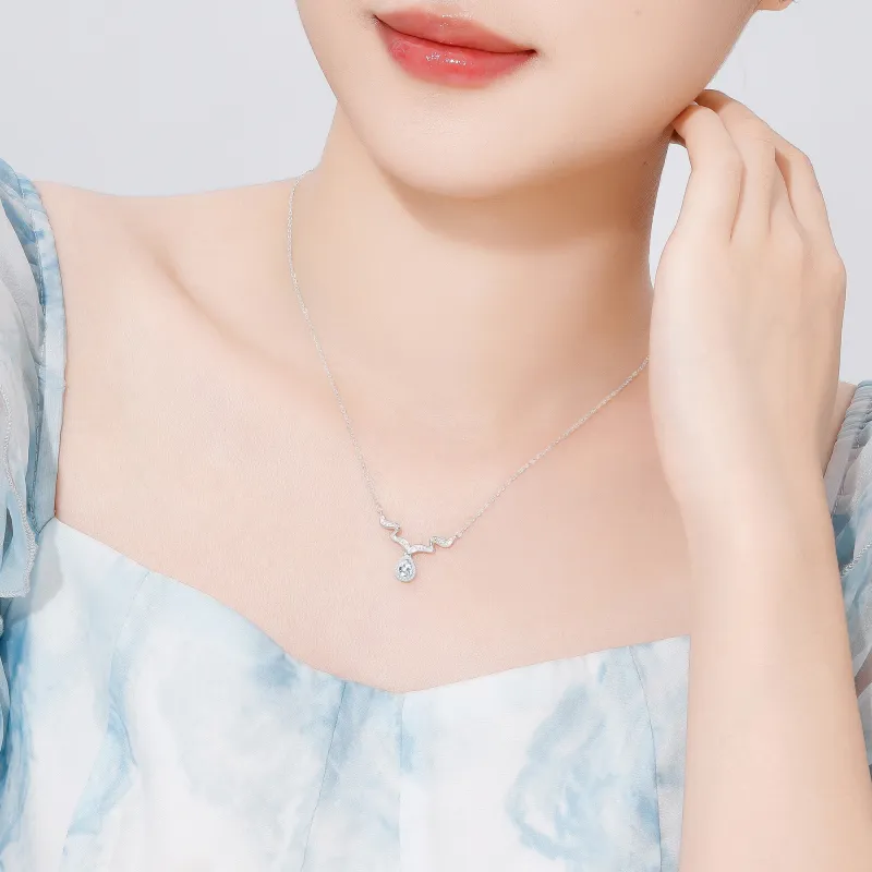 Lao Feng Xiang S925 Silver Necklaces Women's-2