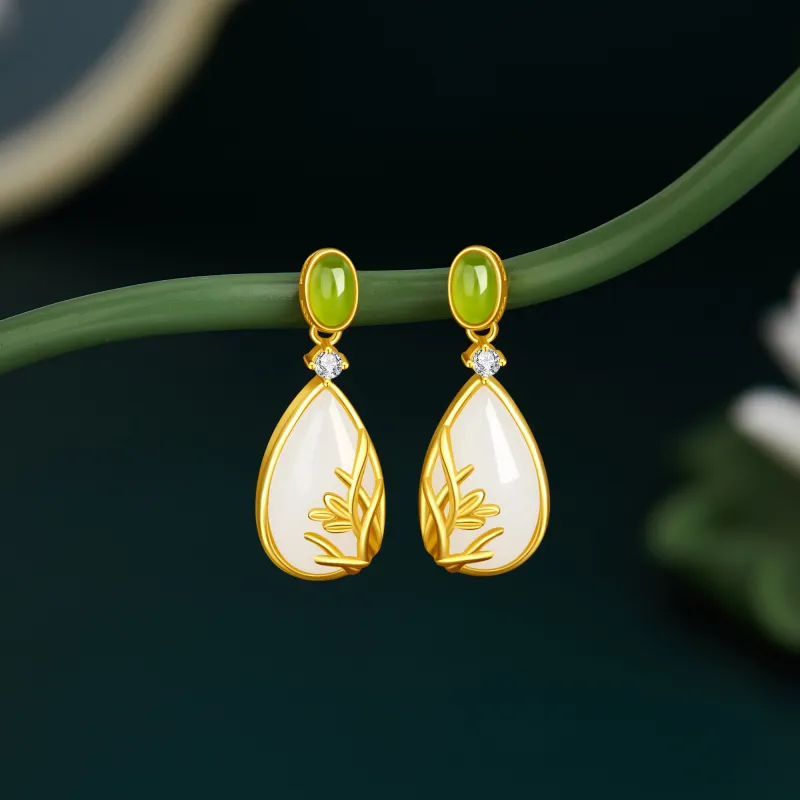 Lao Feng Xiang S925 Silver Earrings Women's-5