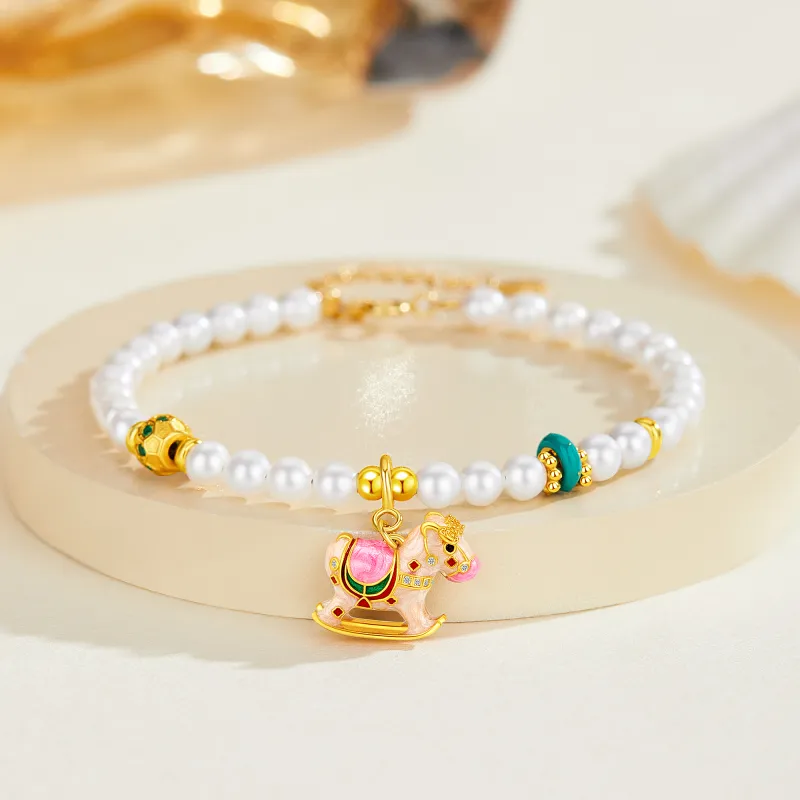 Lao Feng Xiang Pearl Bracelets Women's-3