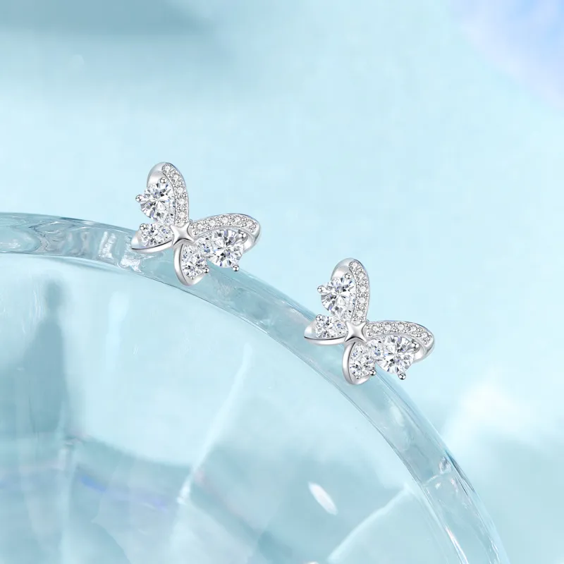 Lao Feng Xiang S925 Silver Stud Earrings Women's-6
