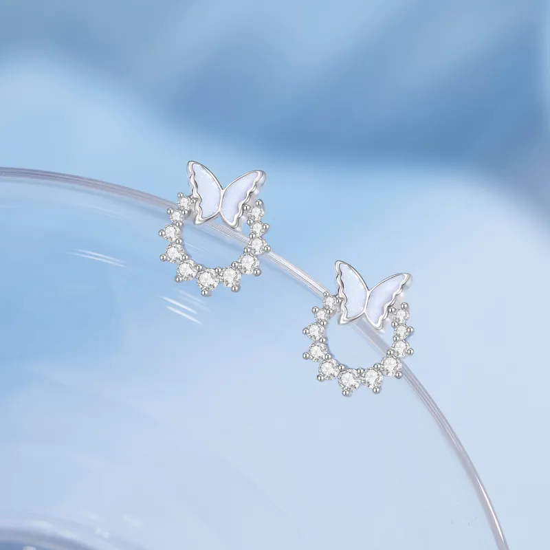 Lao Feng Xiang 925 Sterling Silver Stud Earrings Women's-6