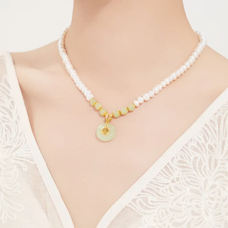 Lao Feng Xiang Pearl Necklaces Women's-2