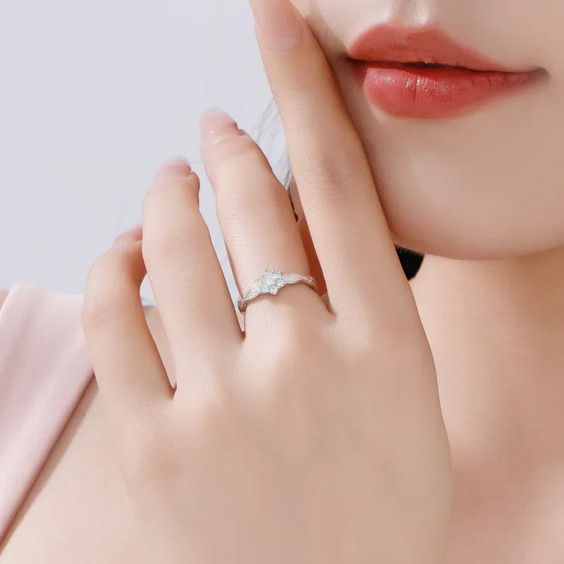 Lao Feng Xiang S999 Silver Ring Pair Unisex-4