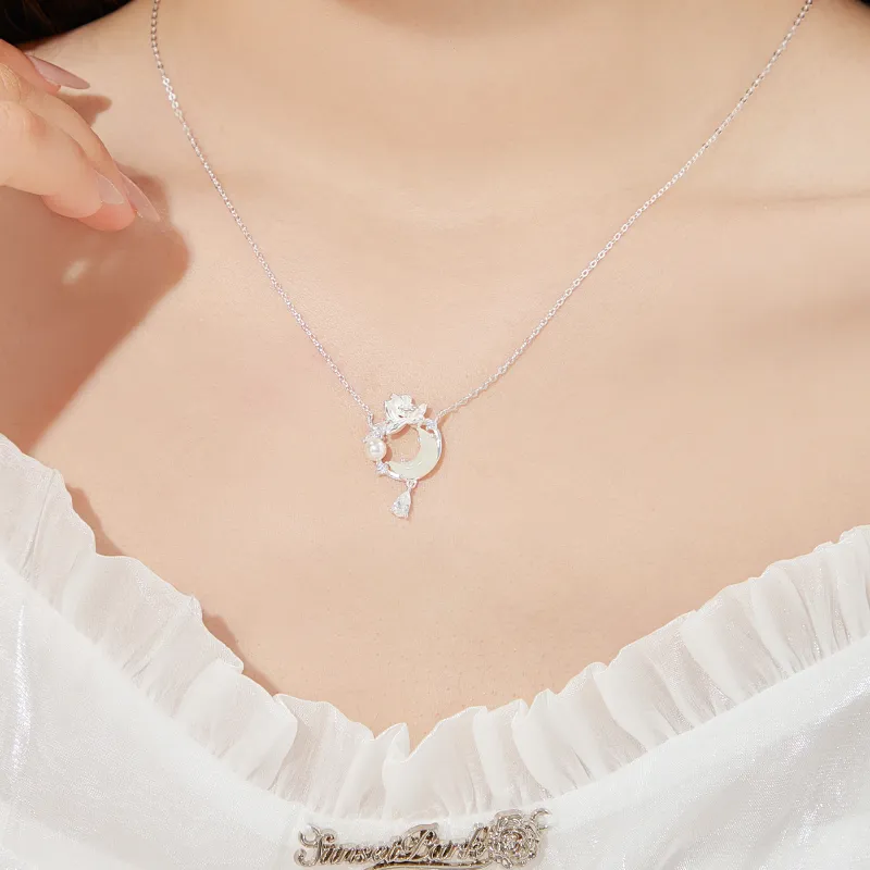 Lao Feng Xiang S925 Silver Necklaces Women's-5
