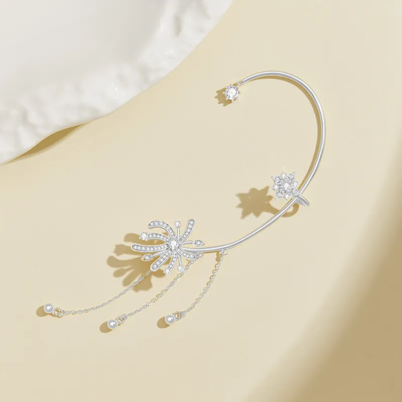 Lao Feng Xiang S925 Silver Clip On Earrings Women's-7