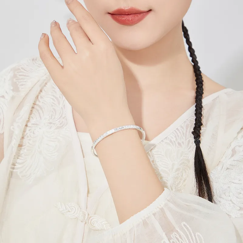 Lao Feng Xiang S999 Fine Silver Bangles Women's-1