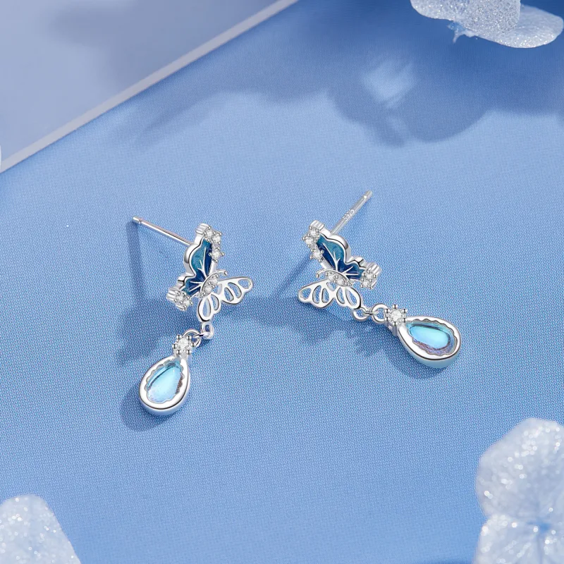 Lao Feng Xiang S925 Sterling Silver Hoop Earrings With Women's Gift Women's-5