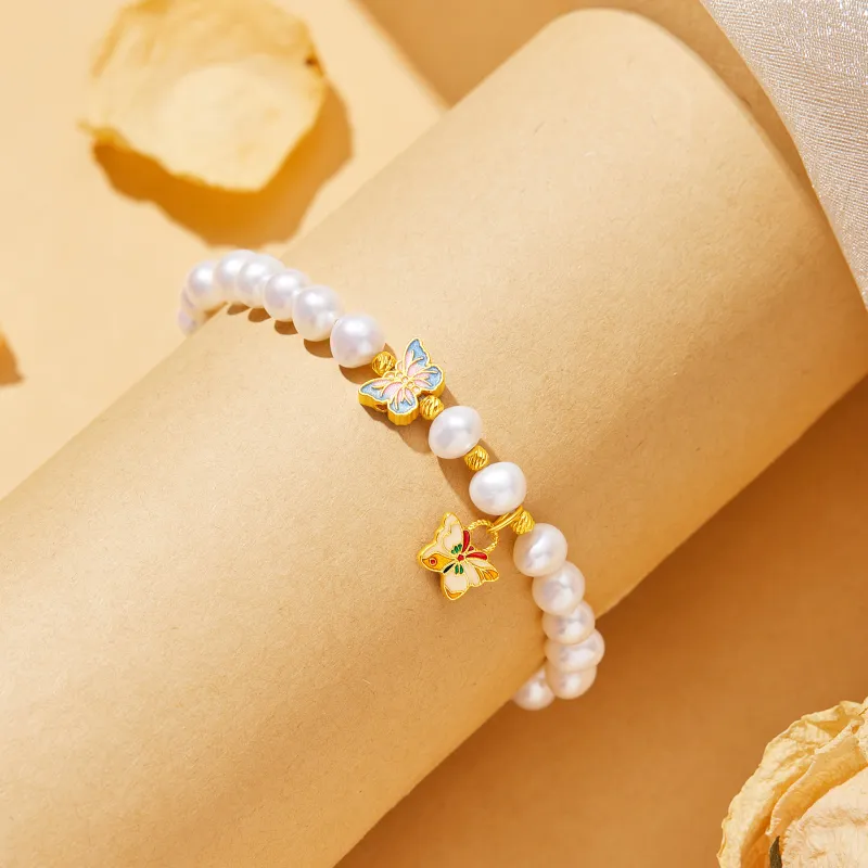Lao Feng Xiang Pearl S925 Sterling Silver Bracelet Women's-6