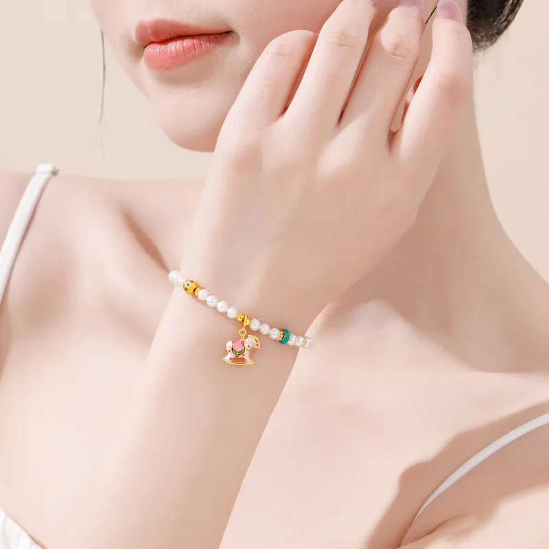 Lao Feng Xiang Pearl Bracelets Women's-6