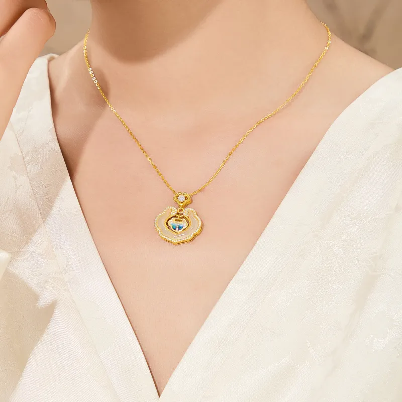 Lao Feng Xiang Chalcedony Necklaces Women's-3