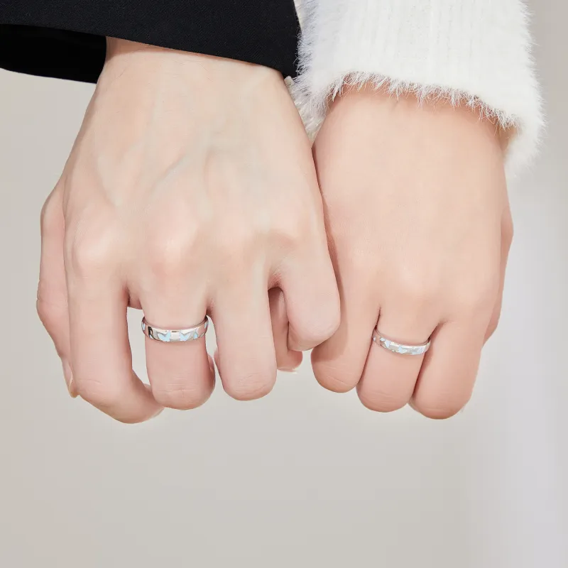 Lao Feng Xiang S925 Sterling Silver Ring Pair Unisex-6
