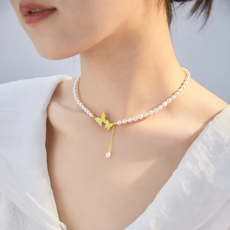 Lao Feng Xiang Pearl Necklaces Women's-6