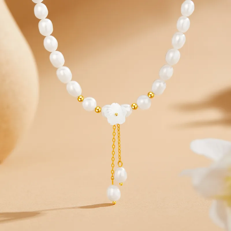 Lao Feng Xiang Pearl Necklaces Women's-1