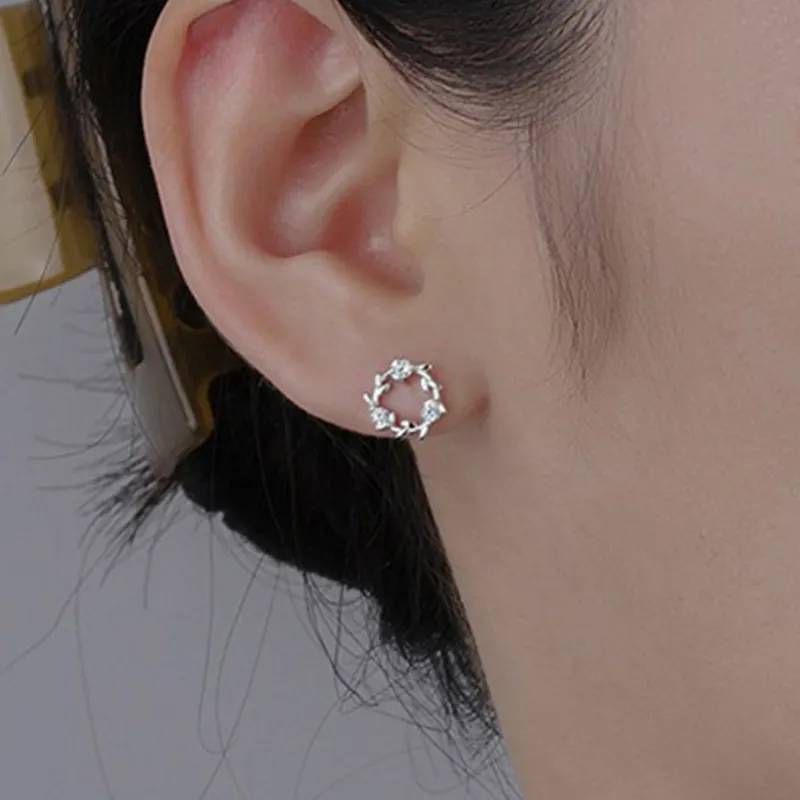 Lao Feng Xiang S999 Fine Silver Pair Of Stud Earrings Women's-1