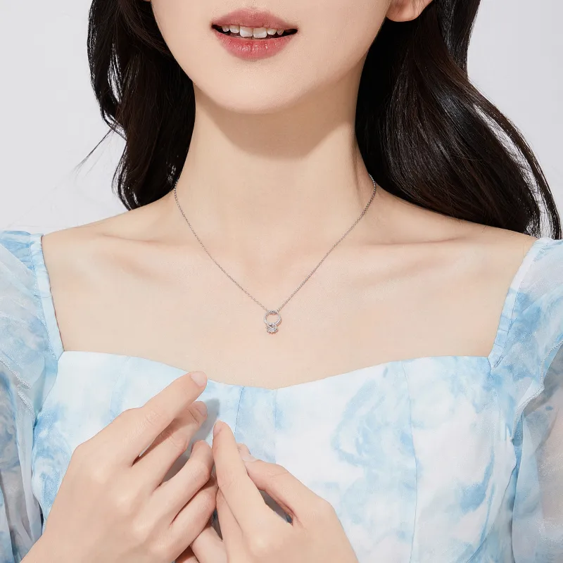 Lao Feng Xiang S925 Silver Necklace & Ring Women's-3