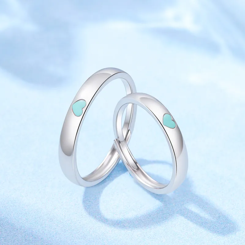 Lao Feng Xiang S925 Silver Ring Pair Unisex-5