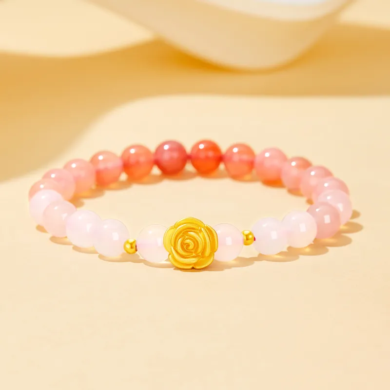 Lao Feng Xiang Natural Agate Bracelets Women's-3