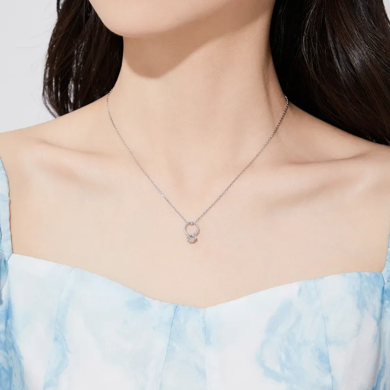 Lao Feng Xiang S925 Silver Necklace & Ring Women's-5
