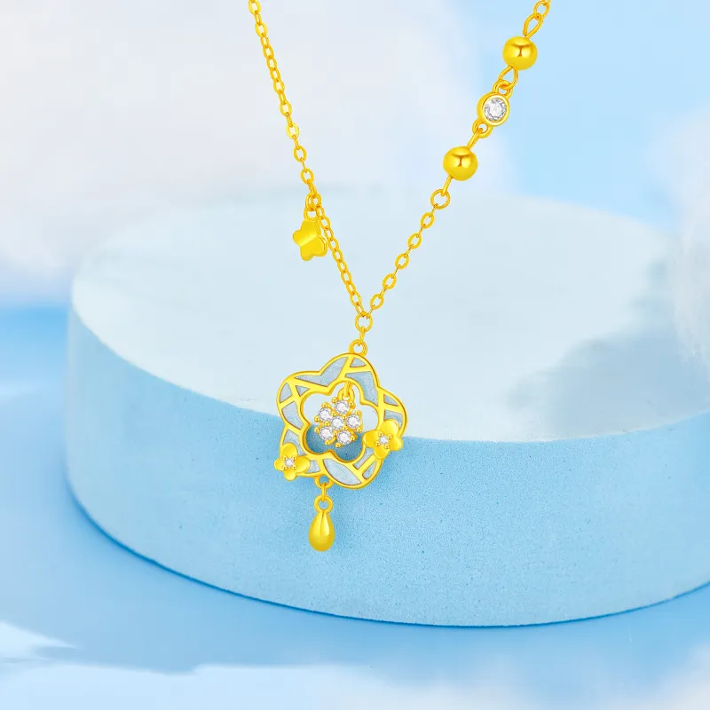Lao Feng Xiang S925 Silver Necklaces Women's-2