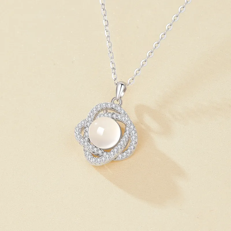 Lao Feng Xiang Natural Chalcedony Necklaces Women's-3