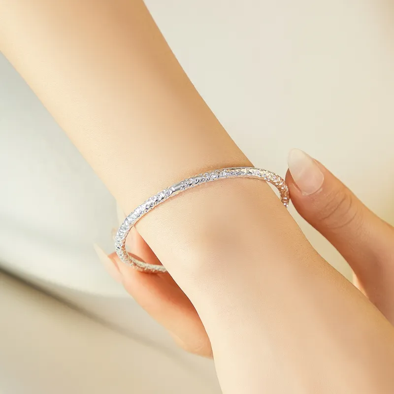Lao Feng Xiang S999 Fine Silver Sterling Silver Bracelets Women's-5