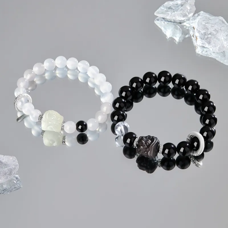 Lao Feng Xiang Natural Chalcedony Bracelets Unisex-6