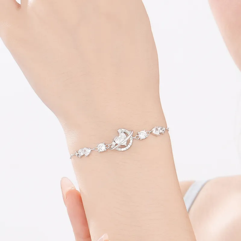Lao Feng Xiang S999 Silver Bracelets Women's-2