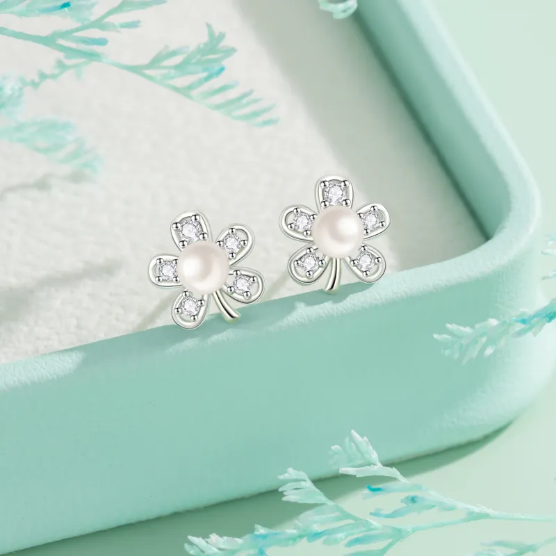 Lao Feng Xiang Pearl Stud Earrings Women's-5