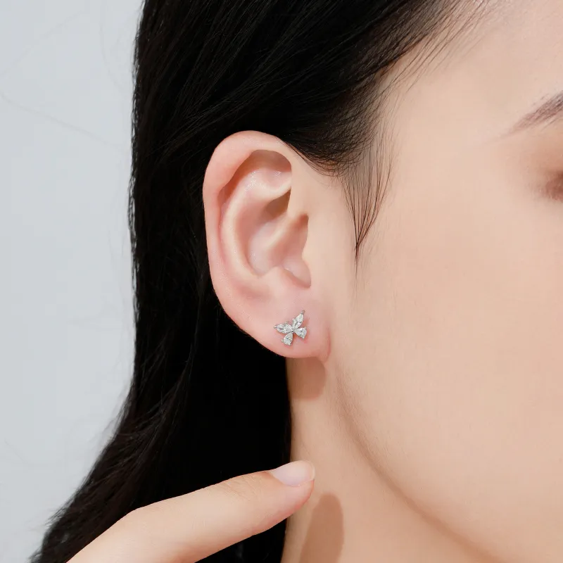 Lao Feng Xiang S925 Silver Stud Earrings Women's-12