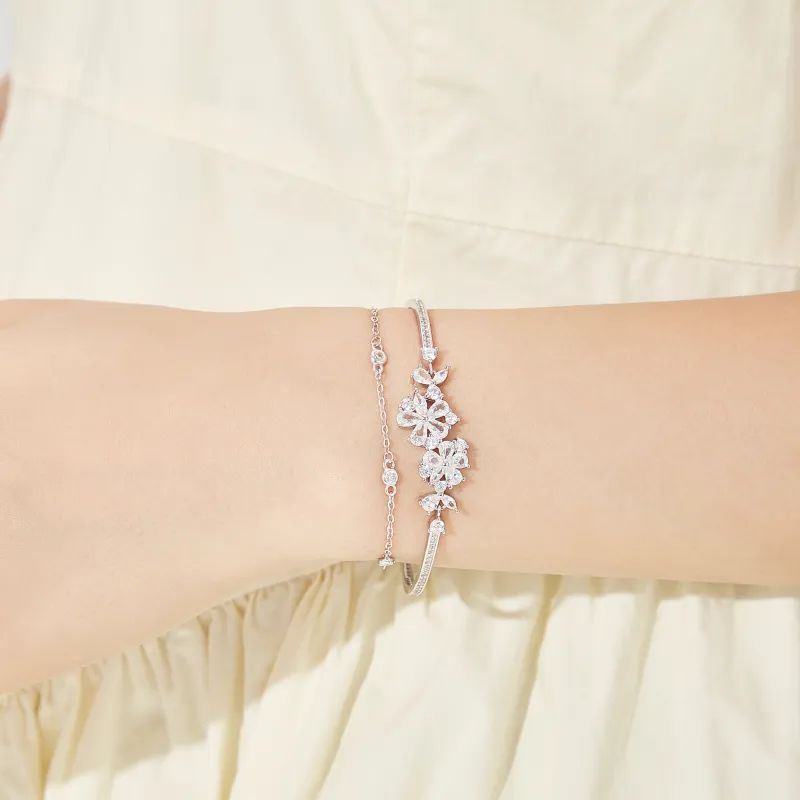 Lao Feng Xiang S925 Silver Bangles Women's-5
