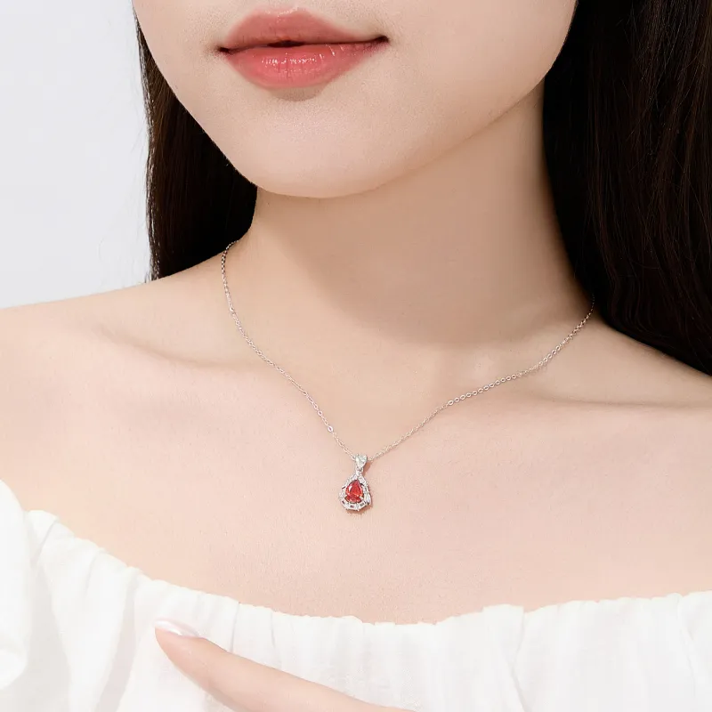 Lao Feng Xiang Topaz S925 Silver Necklaces Women's-8