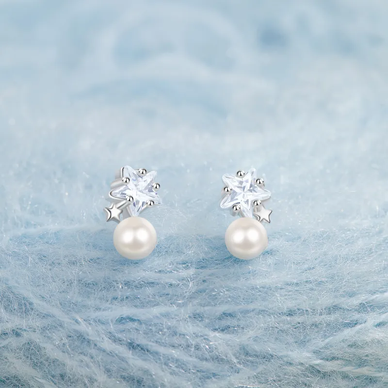 Lao Feng Xiang S925 Sterling Silver Stud Earrings For Girlfriend Women's-5