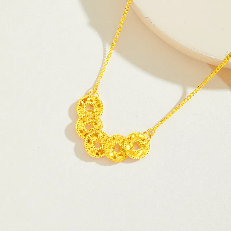 Lao Feng Xiang S925 Silver Necklaces Women's-3