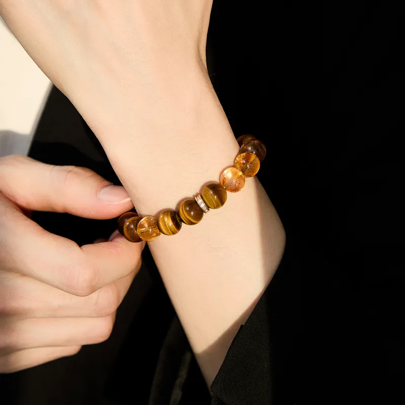 Lao Feng Xiang Tiger's Eye Stone Bracelets Unisex-3