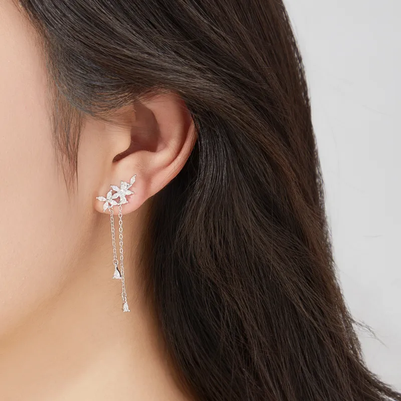 Lao Feng Xiang S925 Silver Earrings Women's-5