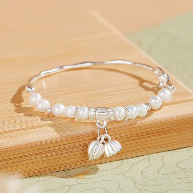 Lao Feng Xiang Pearl Bangles Women's-3