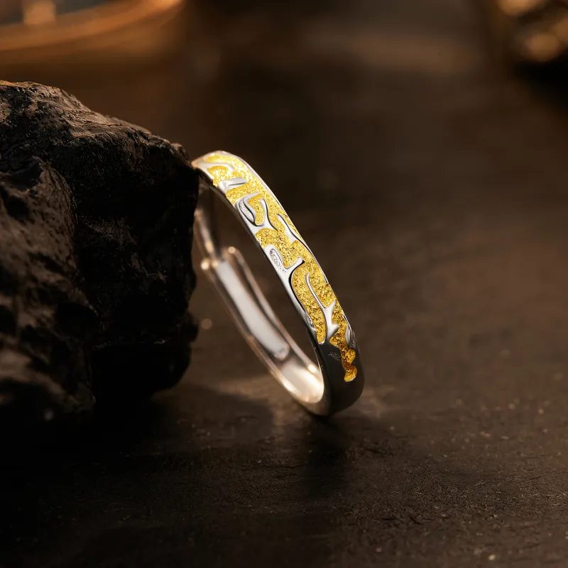Lao Feng Xiang S925 Sterling Silver Rings Men's-1